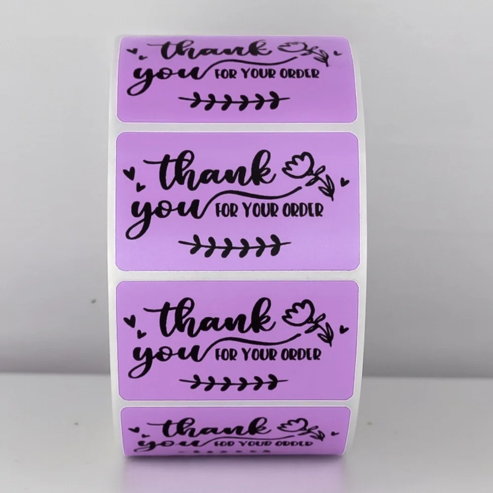 💖 Thank You For Your Order Stickers | Pack of 100 | 2x1 Inch | Small Business
